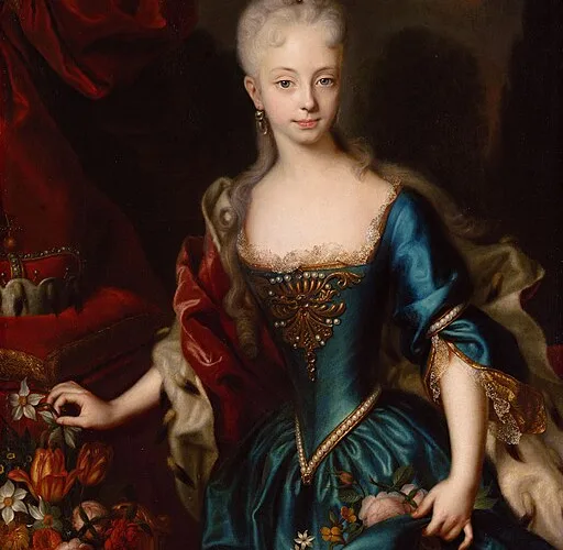 1727年Erzherzogin Maria Theresia (1717-1780) im Alter von elf Jahren, Kniestück
